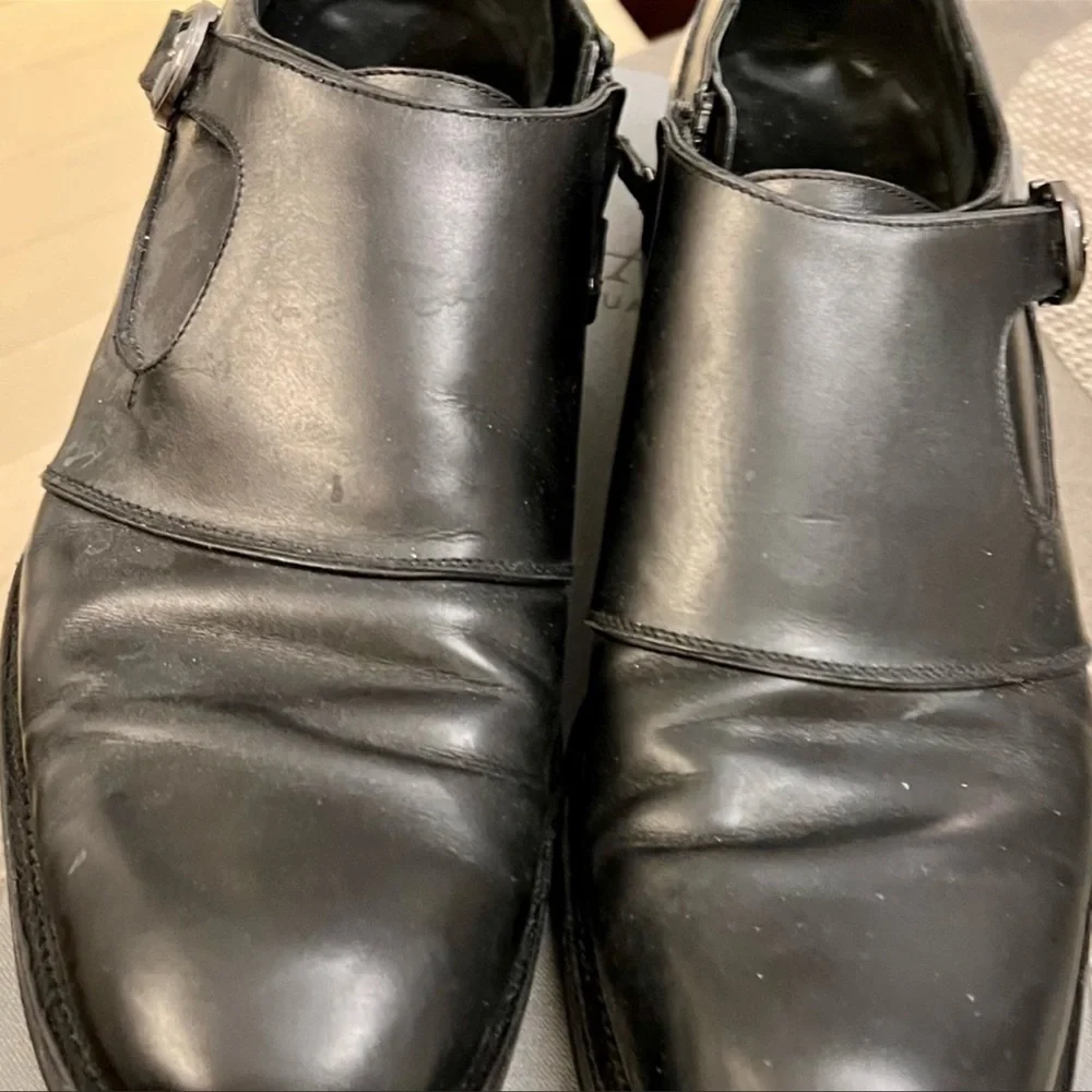 Salvatore Ferragamo Single Monk Strap shoe Black Sz 10.5 - Picture 5 of 7